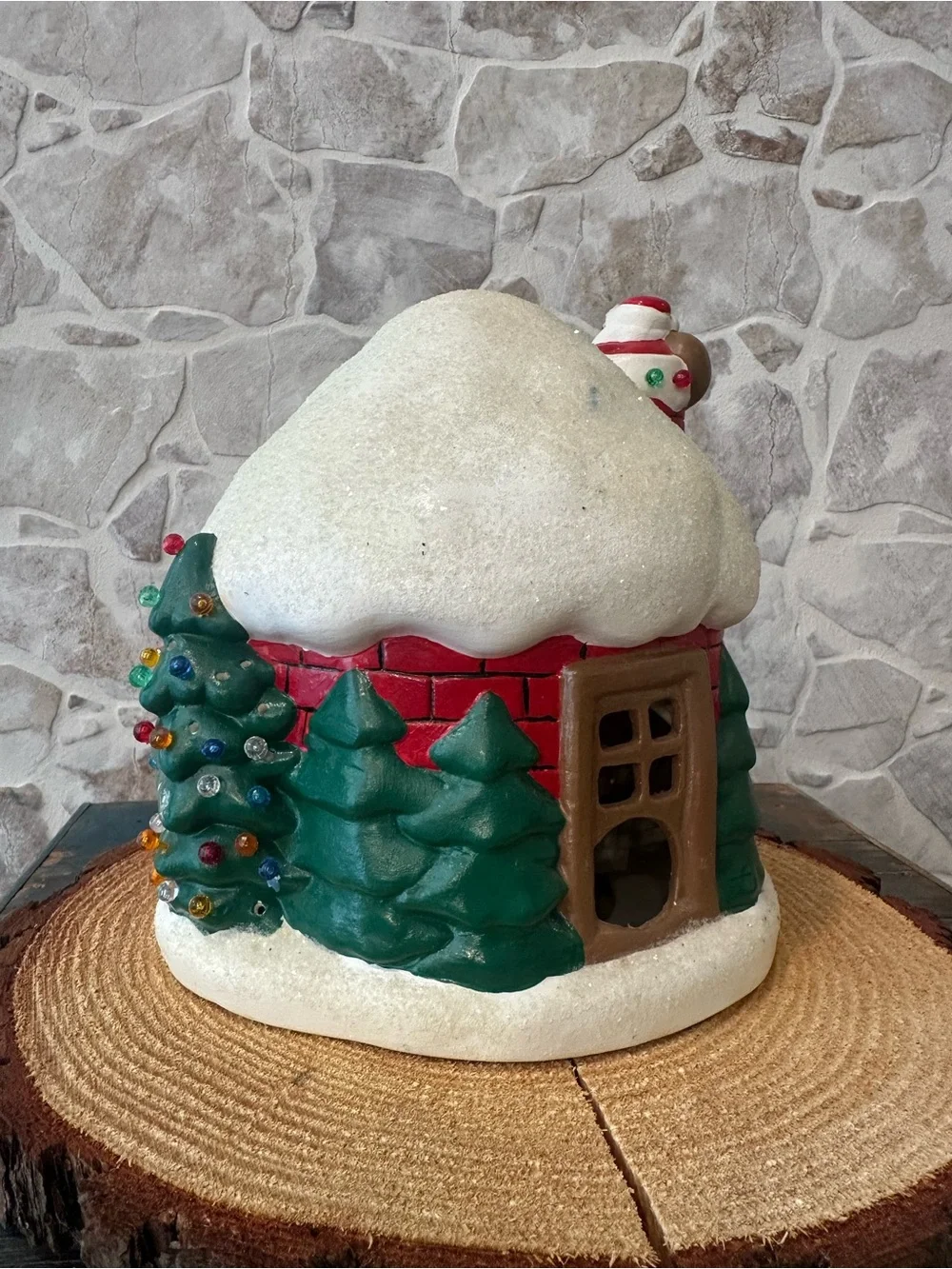 Vintage Hand Painted Ceramic Christmas Igloo